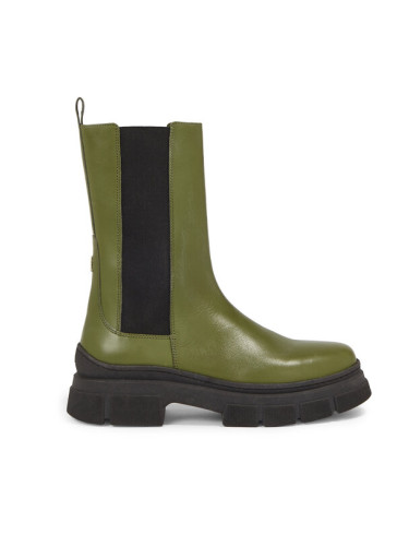 Tommy Hilfiger Боти тип челси Essential Leather Chelsea Boot FW0FW07490 Зелен
