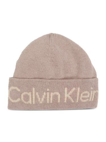 Calvin Klein Шапка Logo Reverso Tonal Beanie K60K611151 Бежов