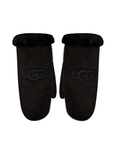 Ugg Дамски ръкавици Sheepskin Embroider Mitten 20932 Черен