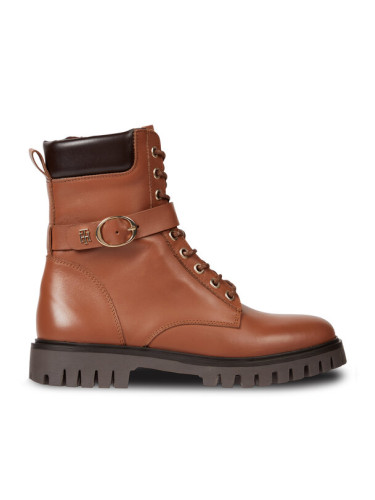Tommy Hilfiger Боти Buckle Lace Up Boot FW0FW06734 Кафяв