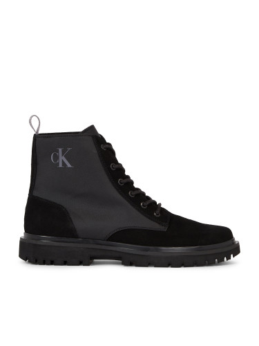 Зимни обувки Calvin Klein Jeans Eva Mid Laceup Lth Boot Hiking YM0YM00842 Черен