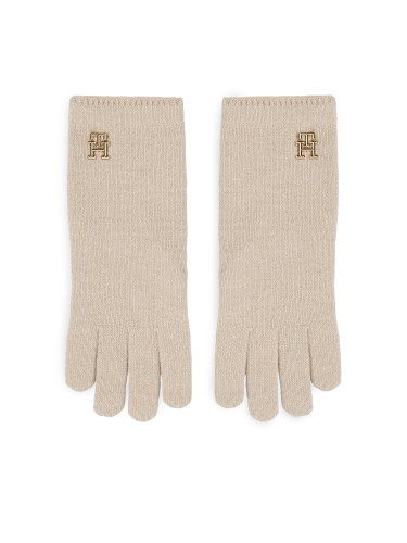 Дамски ръкавици Tommy Hilfiger Limitless Chic Wool Gloves AW0AW15359 Екрю