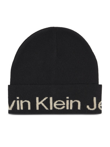 Шапка Calvin Klein Jeans Logo Beanie K60K611271 Черен