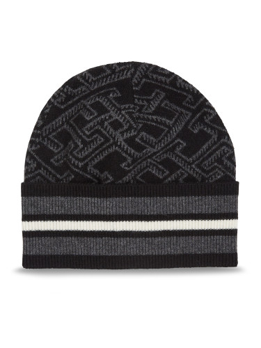 Шапка Tommy Hilfiger Th Monogram Aop Beanie AM0AM11499 Черен