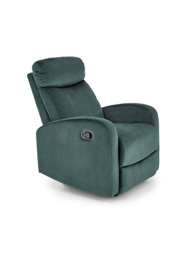 Разтегателен фотьойл с функция люлка - тъмно зелен