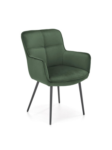 Кадифен стол - тъмно зелен