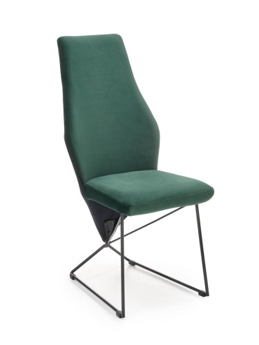 Кадифен стол - тъмно зелен