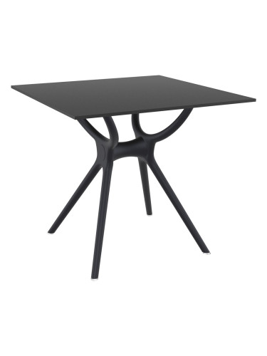 Градински стол  80/80/75см - полипропилен с фибро стъкло, плот HPL, черен