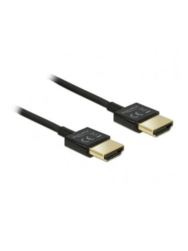 Кабел DeLock 84786, от HDMI(м) към HDMI(м), 0.5m, черен