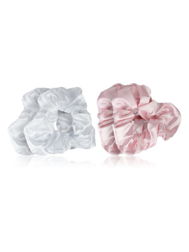 Brushworks Satin Scrunchies Pink & White ластици за коса