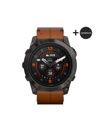 Смарт часовник Garmin Epix Pro Gen 2 Sapphire Edition Carbon Grey DLC Titanium/Chestnut 010-02804-30
