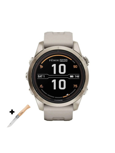 Смарт часовник Garmin Fenix 7S Pro Sapphire Solar Edition Soft Gold/Light Sand 010-02776-15