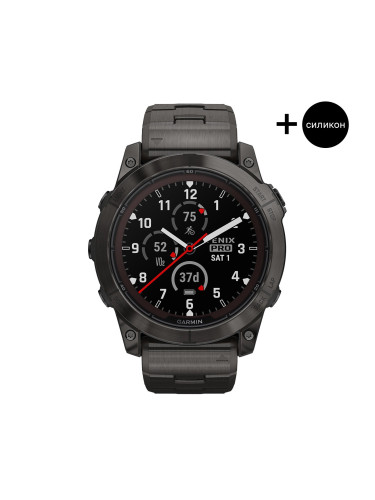 Смарт часовник Garmin Fenix 7X Pro Sapphire Solar Edition Carbon Gray DLC Titanium/Vented Titanium/Black 010-02778-30