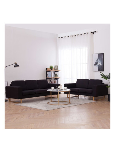 Sonata Комплект дивани, 2 части, текстил, черен