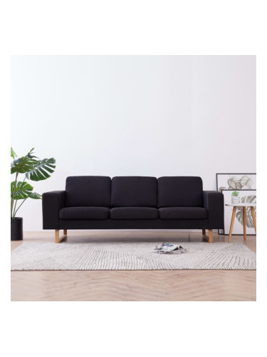 Sonata 3-местен диван, текстил, черен