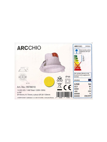 Arcchio - LED Лампа за окачен таван ARIAN LED/12,5W/230V