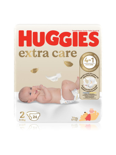 Huggies Extra Care Size 2 еднократни пелени 3-6 kg 24 бр.