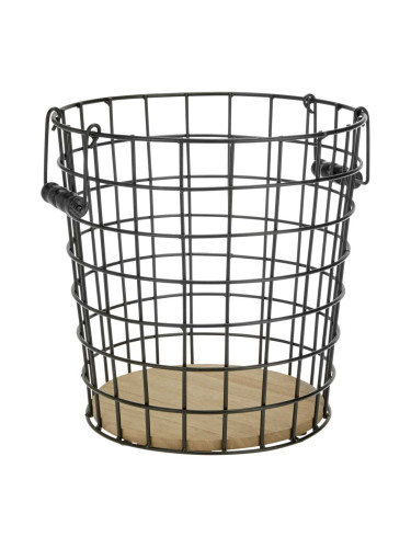 КОШ ЗА ХАРТИЯ КЕЙДЖ С ДРЪЖКИ 32/32/34 СМ ДЪРВО ПАУЛОВНИЯ И ЧЕРНО