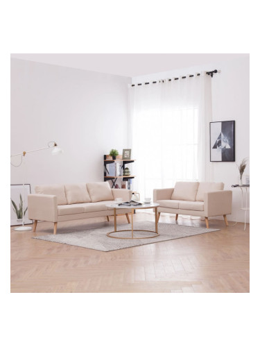 Sonata Комплект дивани, 2 части, текстил, кремав