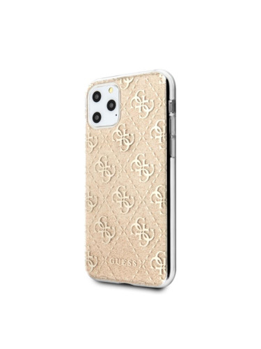 Гръб Guess 4G Glitter за Apple iPhone 11 Pro Max, GUHCN65PCU4GLGO, Златен