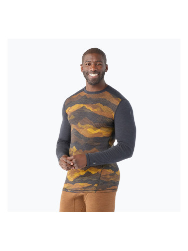 Мъжки термални тениски Smartwool Merino 250 Baselayer Crew в кашон с въглен mtn scape