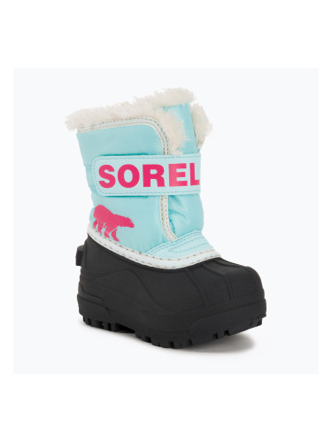 Детски ботуши за сняг Sorel Snow Commander ocean surf/cactus pink