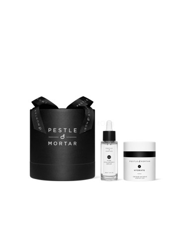 Pestle & Mortar Hydrating Duo Подаръчен комплект хидратиращ крем за лице Hydrate Lightweight Moisturiser 50 ml + хиалуронов серум за лице Pure Hyaluronic Serum 30 ml