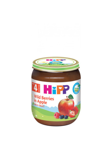 HIPP БИО Горски плодове с ябълка 4+ мес. 125 г