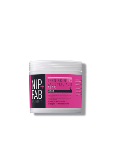 NIP+FAB Purify Salicylic Fix Night Pads Почистващи кърпички за жени 60 бр