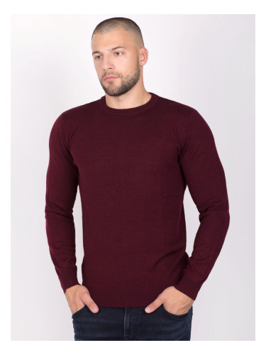 Бордо пуловер с вълна мерино