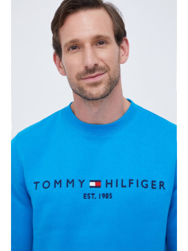 Суичър Tommy Hilfiger в зелено с апликация MW0MW11596