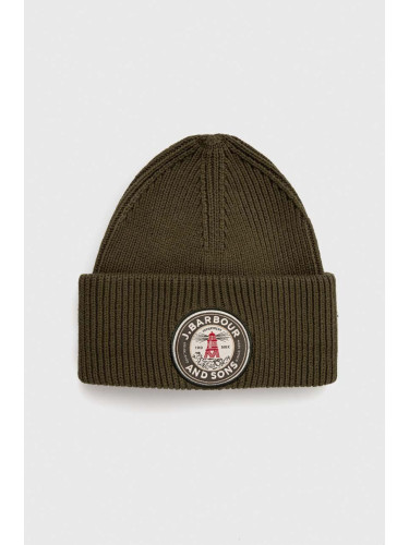 Шапка Barbour Dunford Beanie в зелено MHA0821