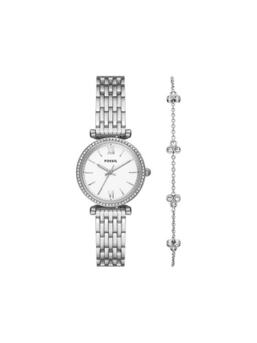 Fossil Комплект часовник и гривна Carlie ES5315SET Сребрист