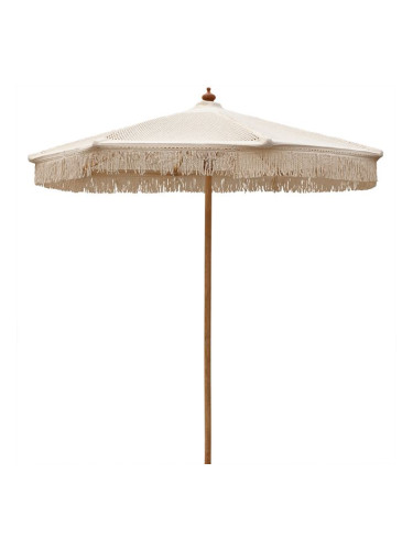 Дървен чадър - бежов цвят
