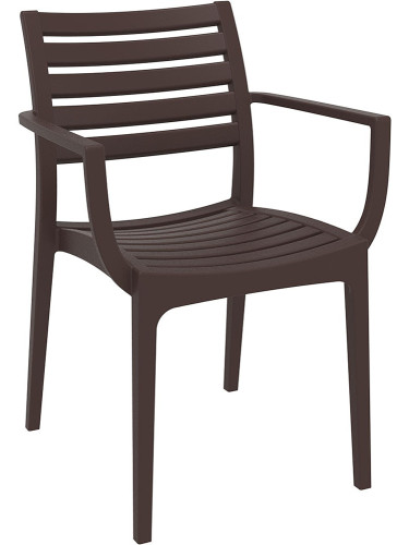 Пластмасов градински стол - полипропилен, кафяв