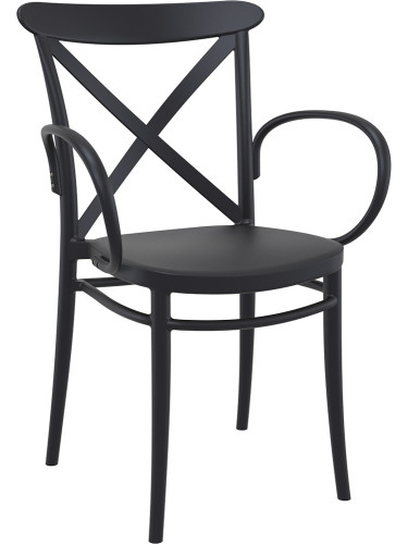 Пластмасов градински стол -  полипропилен с фибро стъкло, черен