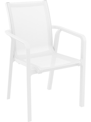 Градински стол - полипропилен, фибро стъкло/ бял