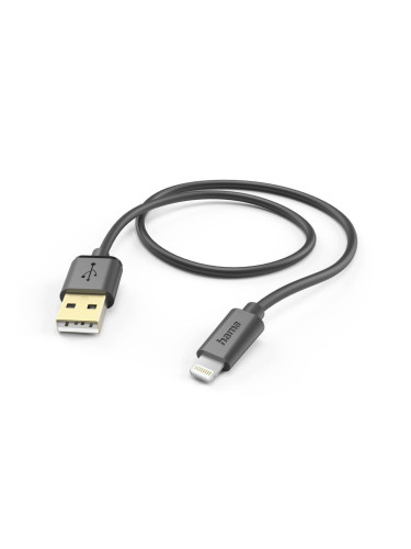 Lightning дата кабел HAMA USB за зареждане 1.5м, черен
