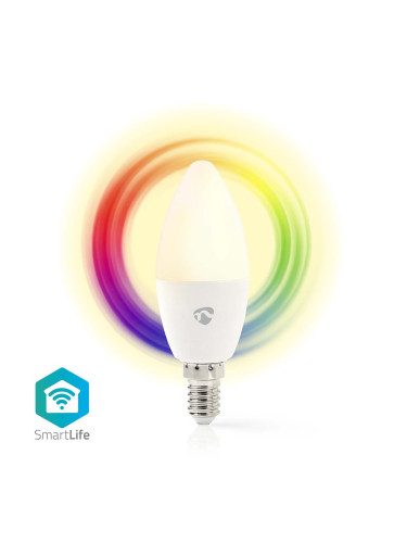 Wi-Fi Smart LED лампа, 4.9W, E14, 230VAC, 470lm, 2700~6500К, 3в1 цвята, RGB, WIFILRC10E14
