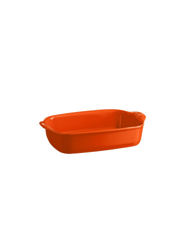 Керамична правоъгълна тава EMILE HENRY SMALL RECTANGULAR OVEN DISH малка - 30 х 19 см - цвят оранжев