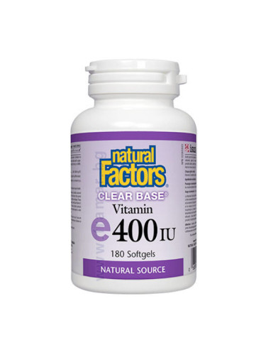 КЛИЪР БЕЙС ВИТАМИН E капсули 400 IU * 180 НАТУРАЛ ФАКТОРС