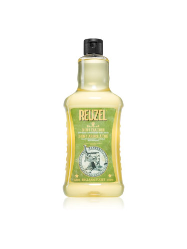 Reuzel Tea Tree 3 в 1 шампоан, балсам и душ гел за мъже 1000 мл.
