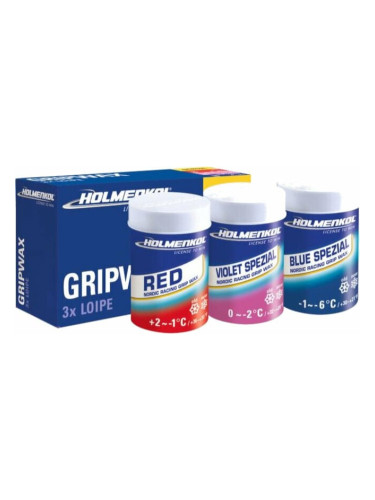 Holmenkol 3 x Loipe Grip 45g восък за захващане