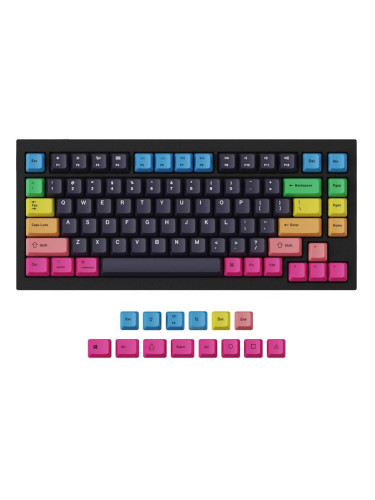 Капачки за механична клавиатура Keychron Rainbow, 96-Keycap, US Layout