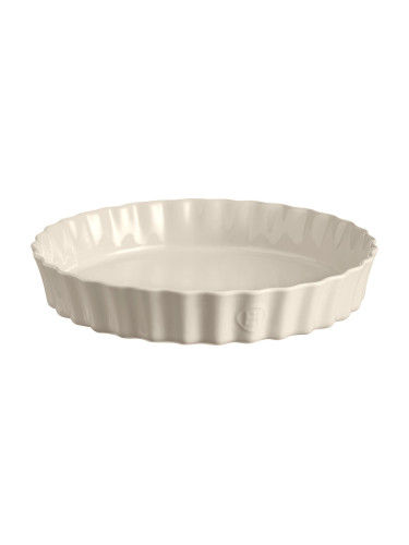 Керамична кръгла форма за тарт EMILE HENRY DEEP TART DISH дълбока - Ø32 см - цвят екрю