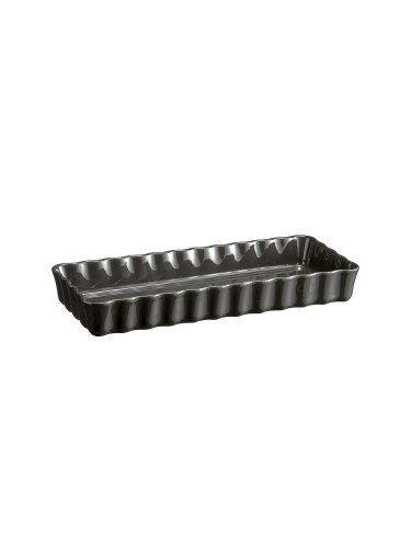 Керамична правоъгълна форма за тарт плитка EMILE HENRY SLIM RECTANGULAR TART DISH - 36 х 15 см - цвят черен