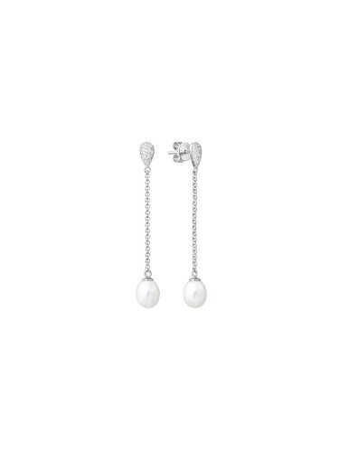Дамски сребърни обеци с естествени перли Gaura Pearls SK19367E-W
