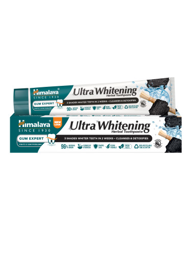 УЛТРА избелваща билкова паста с активен въглен ULTRA WHITENING, Himalaya Wellness, 75 ml