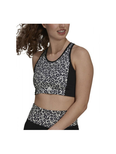 ADIDAS x Farm Rio Aeroready 3-Stripes Print Sports Crop Top Black