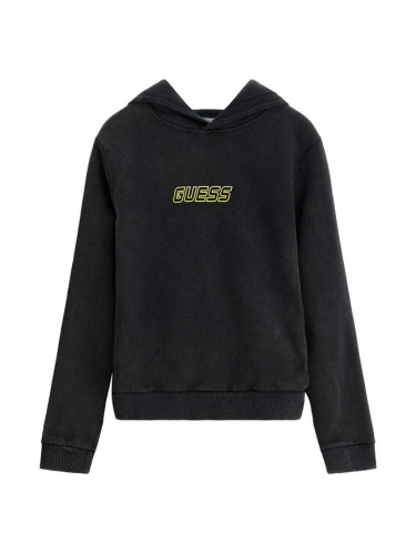 Детско худи в черен цвят с надпис Guess